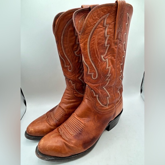 Lucchese 1883 Men’s Cowboy Western Boots Camel Brown Leather Women’s Size 10 2E - Picture 7 of 14
